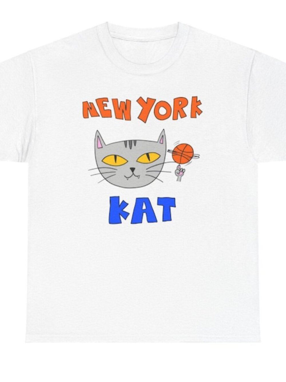 Basketball Cat Graphic Tee, KAT Knicks Fan Unisex T-Shirt